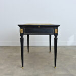 French 19th Century Louis XVI Style Ebonized Desk with Leather Top