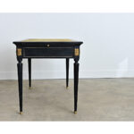French 19th Century Louis XVI Style Ebonized Desk with Leather Top