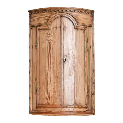 Swedish 19th Century Pine Wall Mounted Corner Cabinet