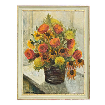 English Vintage Framed Floral Still Life Painting