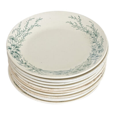 French Set of Eleven Creil & Montereau Dessert Plates