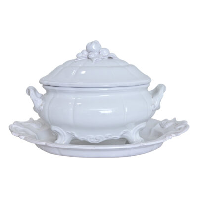 French Vintage Lallier à Moustiers Faïence Tureen & Underplate