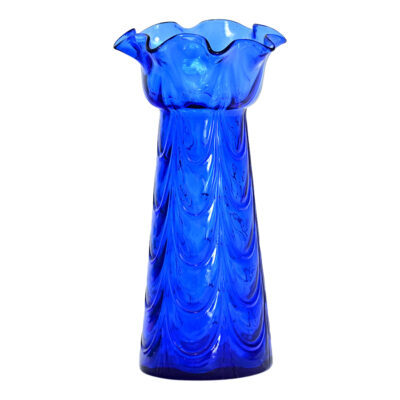 English 19th Century Blue Glass Hyacinth Vase
