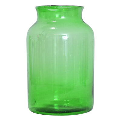 French Vintage Green Glass Pickling Jar
