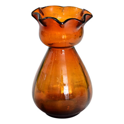 English 19th Century Amber Glass Hyacinth Vase