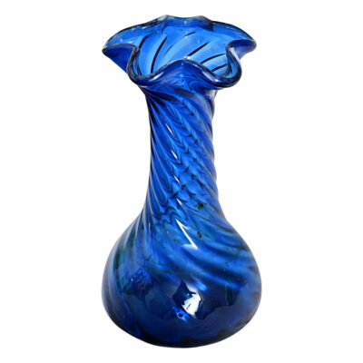 English 19th Century Cobalt Blue Glass Hyacinth Vase