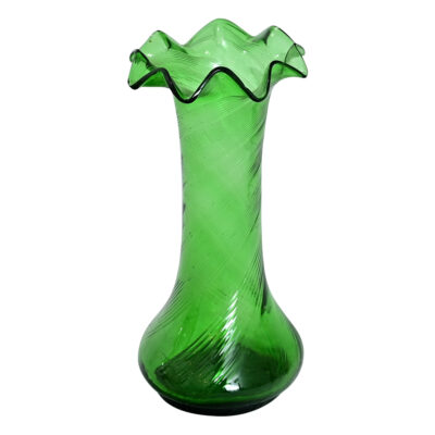 English 19th Century Green Glass Hyacinth Vase