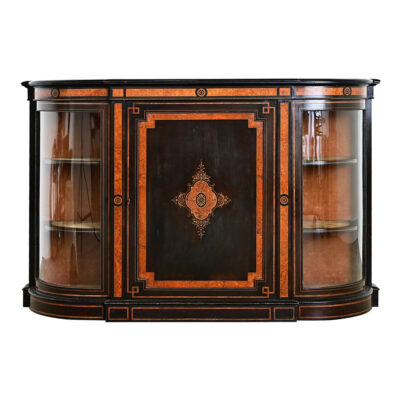 English 19th Century Ebonized Inlay Credenza