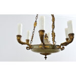 French 19th Century Empire Gilt Bronze & Tôle Chandelier
