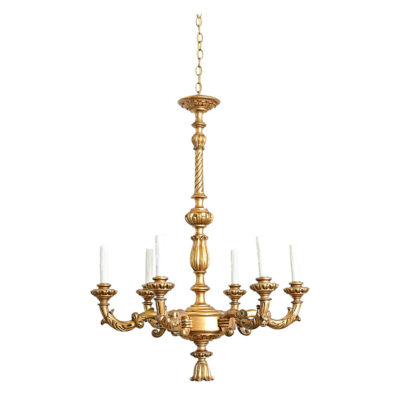 French 19th Century Carved Giltwood Chandelier