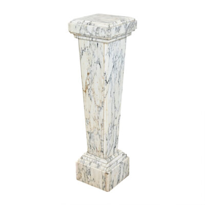 French 19th Century Carved White Marble Pedestal