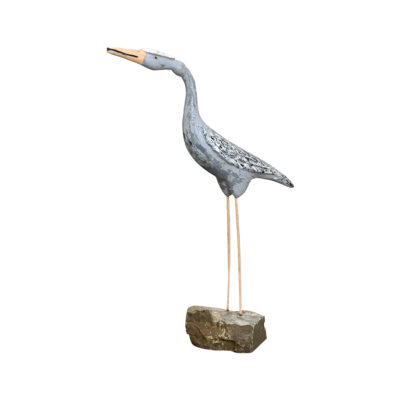 French Vintage Cast and Painted Stone Heron