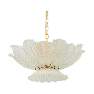 Vintage Murano Glass Palmette Suspension Light