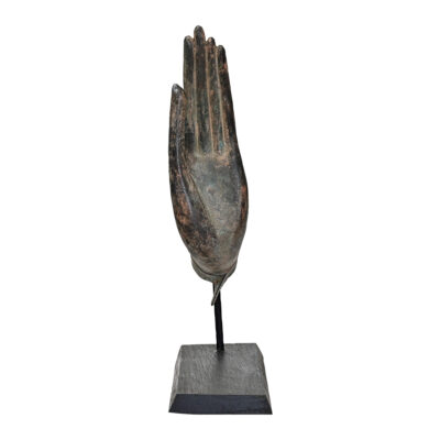 Vintage Mounted Cast Bronze Buddhist Hand
