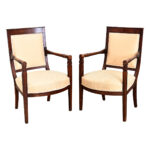 French Pair of 19th Century Directoire Fauteuils 1 French Pair of 19th Century Directoire Fauteuils