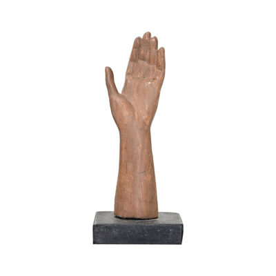 French Vintage Mounted Carved Wood Hand