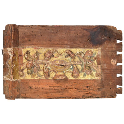 Italian 18th Century Painted Parcel Gilt Cabinet Fragment