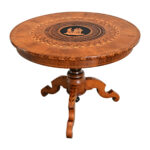 Italian 19th Century Marquetry Inlay Round Center Table