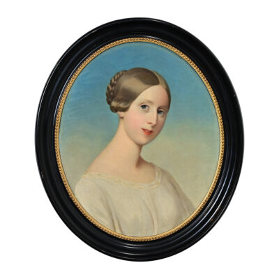 French Early 20th Century Framed Oval Portrait