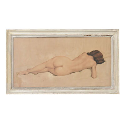 French Vintage Framed Nude Drawing