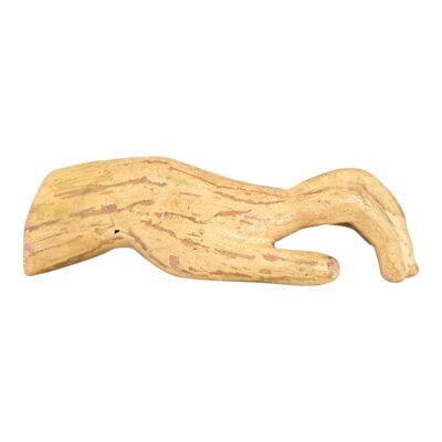 French Vintage Carved and Painted Wood Hand