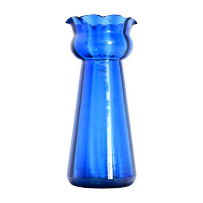 English 19th Century Blue Glass Hyacinth Vase