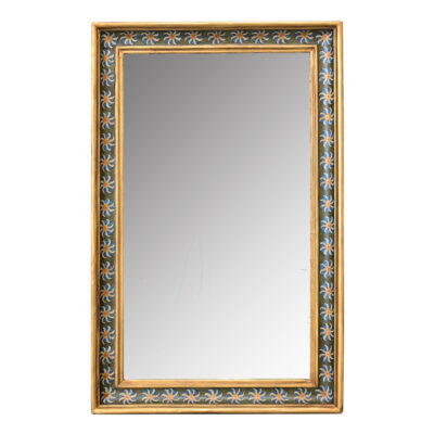 French 19th Century Gilt & Painted Symmetrical Mirror