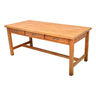 French 19th Century Butcher Block Dining-Work Table