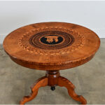 Italian 19th Century Marquetry Inlay Round Center Table
