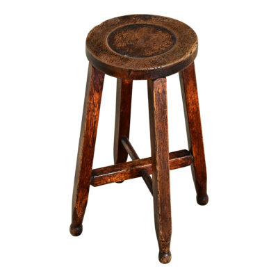 French Vintage Bobbin Turned Stool in the Manner of Dudouyt