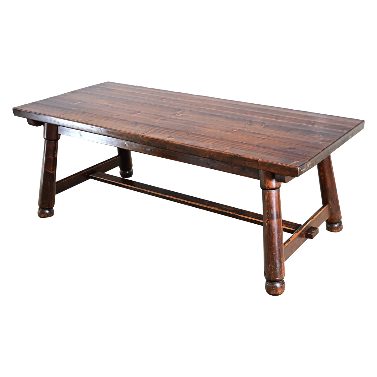 French Mid-Century Brutalist Pine Dining Table - Fireside Antiques